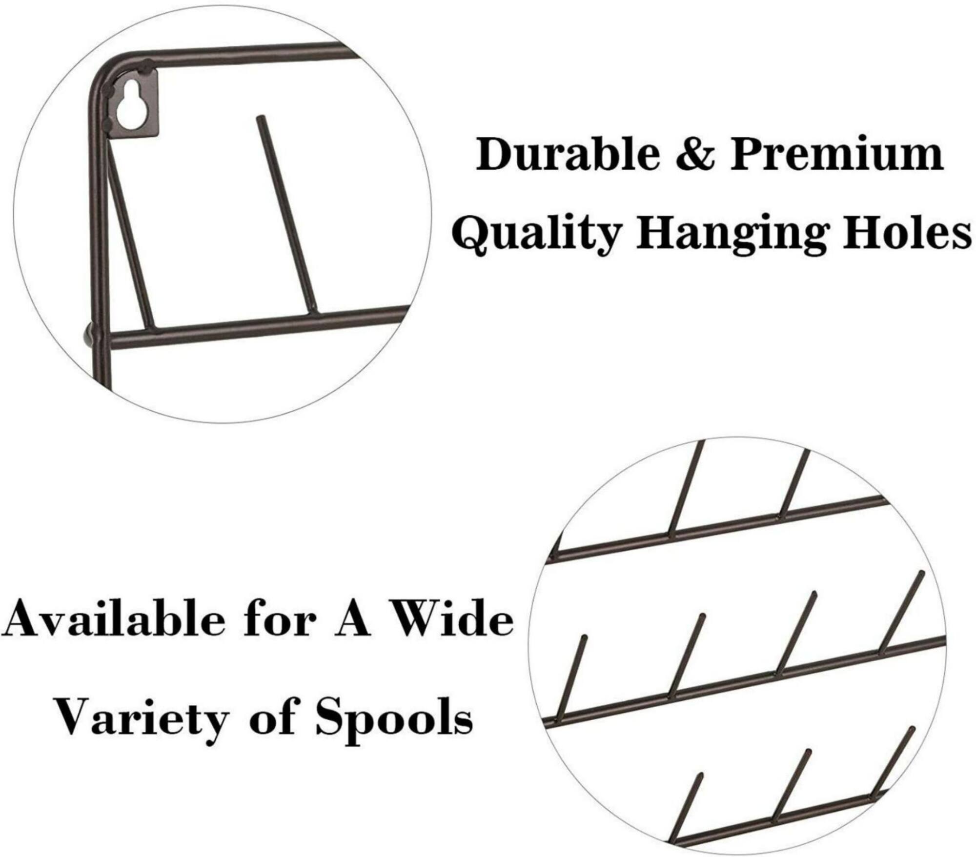 HAITARL® Brown 32-Spool Wall-Mounted Sewing Thread Rack